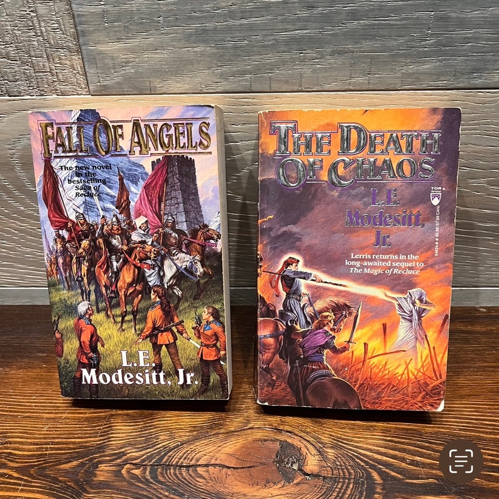 L. E. Modesitt Jr. Lot Of 2 Saga of the Recluse Death Of Chaos‎ Fall Of Angels